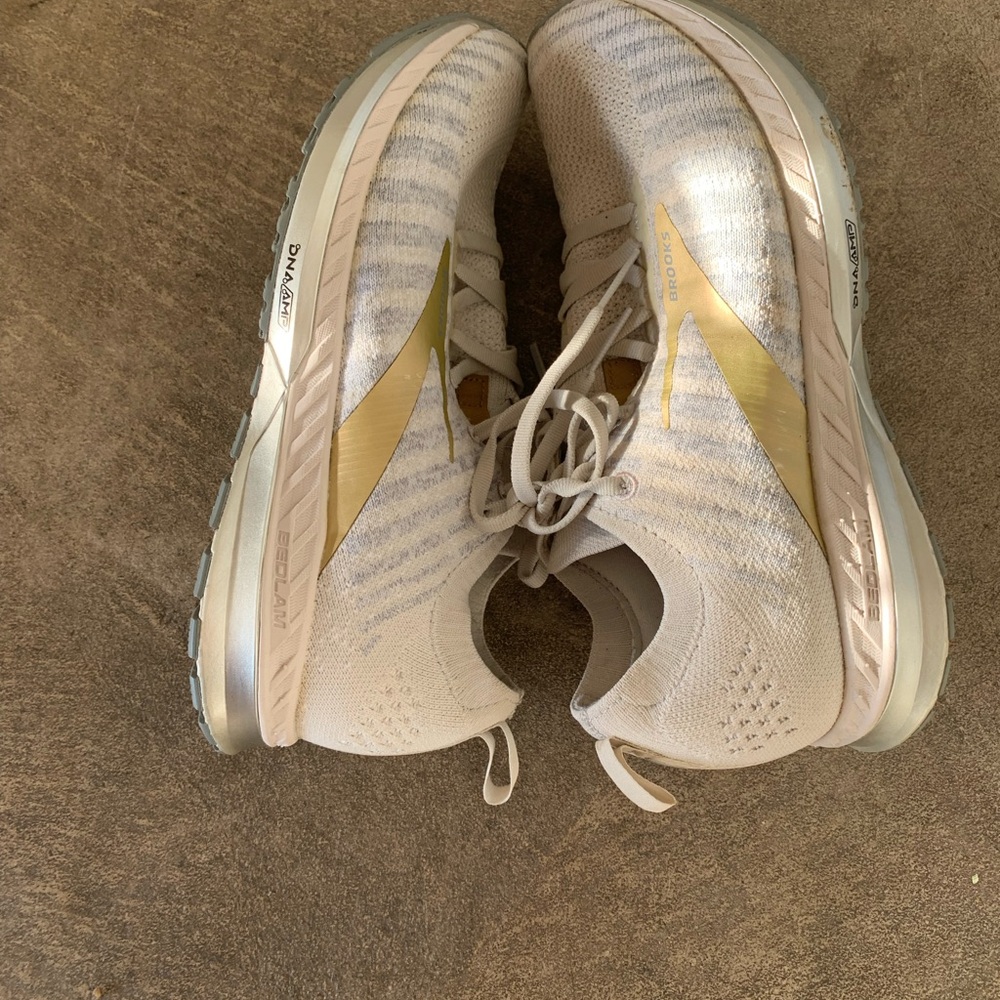 Brooks Cream and Gold Athletic shoes | Women 8